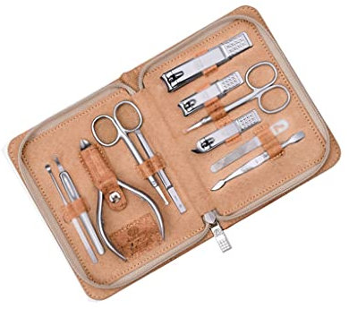 Set de Manicura Pedicura Conjunto de manicura de acero al carbono Home Professional Pedicure Set Portable Travel Beauty Set con moda portátil PU Funda de cuero (conjunto de 11 piezas) Manicura Pedicur