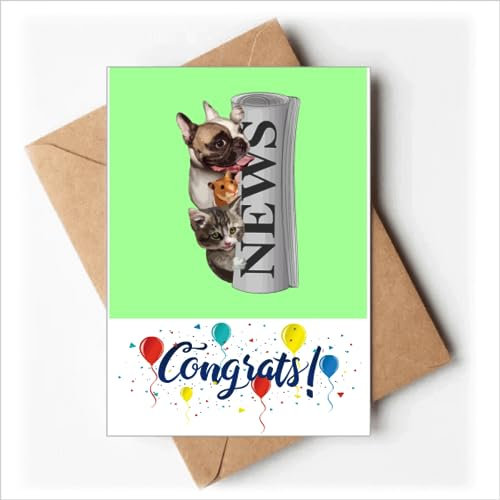 Roll Newspaper Pet Group Art Deco Fashion Wedding Cards Congratulations Greeting Envelopes