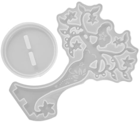 NUOBESTY 1 Satz Form für Schmuckrahmen Formen für Harz Halskette Baumhalter Form Regal Silikonformen Form zur Herstellung von Präsentationsständern Ohrringe-Rack-Form Schreibtisch Schimmel