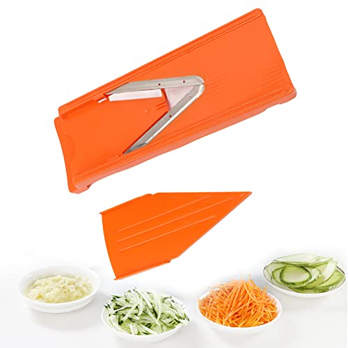 Mandoline Trancheuse Alimentaire V Lame Cutter, Coupe-légumes Manuel Ultra Sharp Légumes Fruits Trancheuse 4Pcs Trancheuse Coupe-légumes Julienne Trancheuse pour Pomme Oignon