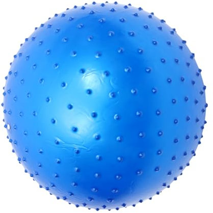 KONTONTY Ballon De Fitness 55 Cm Bleu Picots pour Massage Et Yoga, Balle Sensorielle D’équilibre pour Femmes Enceintes Et Entraînement Corporel à Domicile