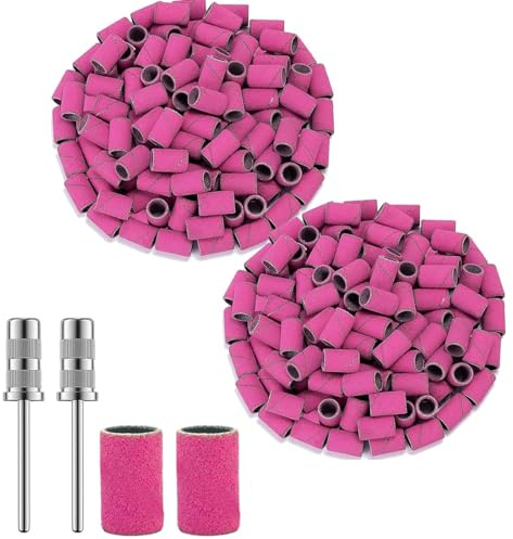 LYITZW 100 Pièces Embouts Ponceuse Manchons, Ongles Bandes de Ponçage Professionnelles 180# 240# Grain pour Perceuse à Ongles Ponceuse Rouleaux Lime Ongles pour Manucure et Pédicure