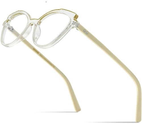 MUTYNE Puderacetat-Brillengestell für Damen, Cat-Eye-Brille, Damen-Cateye-Brille, Gold, Einheitsgröße