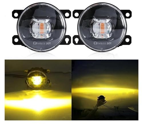 ODKBFG Scheinwerfer für Peugeot 107 207 307 407 607 308 3008 4008 5008 LED Nebelscheinwerfer Auto Nebelscheinwerfer 8000LM 30 W Weiß Gelb Wasserdicht Vorderlicht (Gelb)