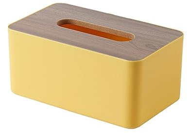 Kosmetiktücher Box Holz Tissue Halter Haushalts Papier Handtuch Lagerung Box Abnehmbare Tissue Boxen for Home Office für Esszimmer Badezimmer Schlafzimmer(Yellow)