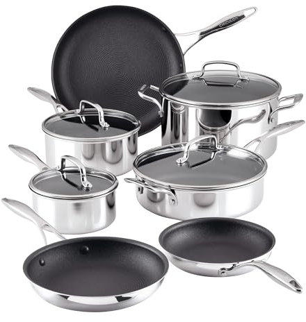 Circulon Scratch Defense Stainless Steel Pan Set: 7 Piece Induction Hob Pan Set with Extreme Non Stick, Induction and All Hob Suitable