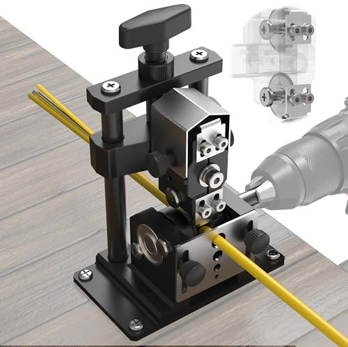Máquina pelacables mejorada alimentada por taladro, herramienta pelacables con diseño de doble hoja, pelar cables de 300 MCM a 16 AWG, herramienta compacta y portátil de reciclaje de alambre de cobre