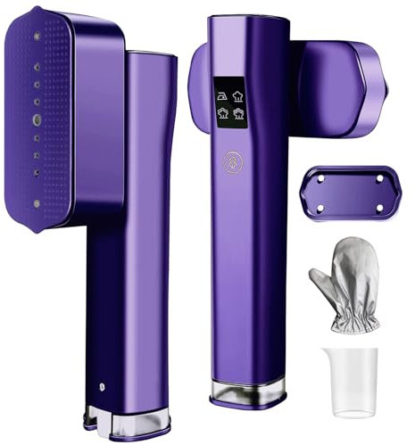 ABXMAS Tragbarer Dampfglätter Steamer für Kleidung, Handdampfglätter für Kleidung mit 15 Sekunden Schnellaufheizung, 2 in 1 Dampfbügeleisen für Reisen und zu Hause