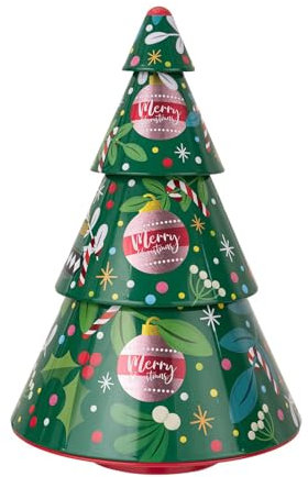 XIAOXIAOYU Latas De Galletas Navideñas,Tarros De Dulces Navideños, Tarro de dulces navideños de lata de galletas de árbol de Navidad, Latas de metal para galletas, recipientes decorativos para dulces,