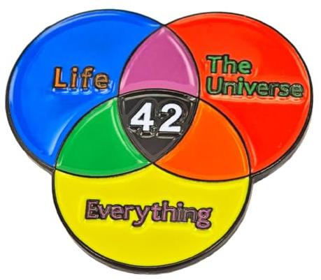 Leraverppy Enamel Pin,Life The Universe And Everything Lapel Pin,Basic Colors Blue Red Yellow Badge,Mystery Brooch,Novelty fashion Jewelry,Gift For Teens Students Friends Family DIY Decor