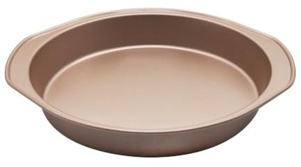 CANDeal 2 Pieces Nonstick Round Pizza Pans, 9 Inch Carbon Steel Pizza Baking Trays with Grip Handle for Oven Baking, Nonstick Pancake Bakeware