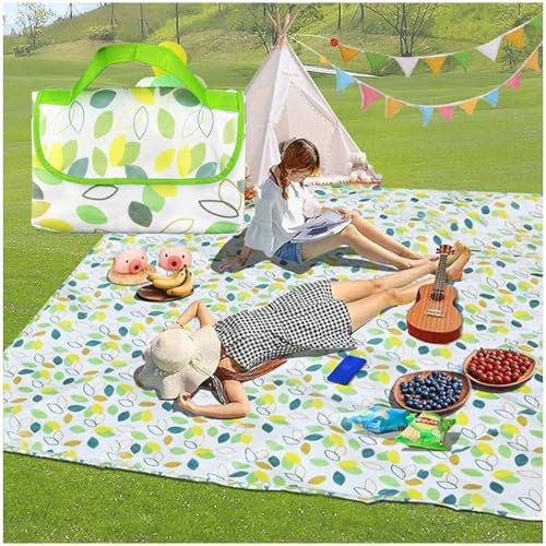 200 * 200cmPortable Waterproof Extra-large Multicolor Leaf Design Picnic Mat Travel Picnic Blanket With Carrying Handle,No Sand Easy To Clean, Suitable ForCamping,Park,Garden,Beach,Outdoor Barbecue