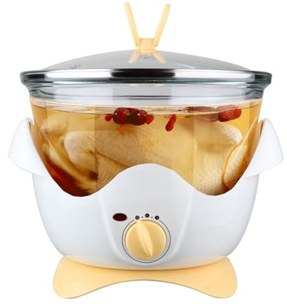 Marmite électrique en verre pour la maison, mijoteuse automatique pour soupe, cuiseur de santé, mijoteuse, grande capacité, marmite électrique