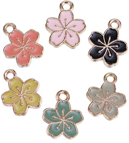 LALAFINA 60stücke Blumenform Legierungsanhänger Schmuckzubehör Für Halsketten Und Armbänder Anhänger-charme Und Charme-anhänger Für Diy-schmuck