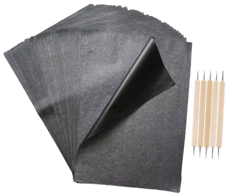 DIYEAH 55stücke Schwarz Transferpapier Mit Stiften Kohlepapier Für Holz Papier Kunstprojekte Wiederverwendbar Anpassbar Klare Musterübertragung