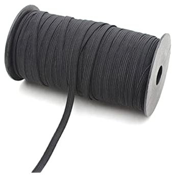 RYRYR Cinta elástica, Banda elástica for Coser Cinturilla, 5 Metros, 6 mm, Cuerda de Goma Colorida, Accesorio for Prendas de Vestir.(Black)