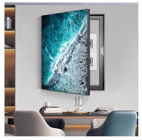 AWSAD Cache Tableau Électrique, Boîte de Distribution Électrique Boîte Décorative Tableau Électrique Cacher Peintures Tableau Decoration Murale(D,60X80CM(23.6x31.5in))