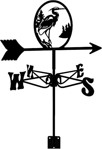 Girouette en forme de sanglier - Outils de mesure en acier inoxydable - Scène de ferme - Noir satiné - Pour cour, jardin, extérieur, grue