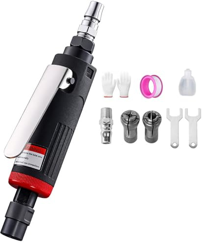 Amoladora de aire en ángulo de 90 grados, aleación de aluminio resistente, adecuada para trabajos de metal, madera, manualidades, instrumentos, talleres, equipos de grabado neumático