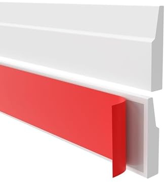Quest Plinthe Adhésive - Plinthe de finition Murale PVC PREMIUM - rouleau de 5 m, hauteur 32 mm, épaisseur 6,5 mm - Résistant aux UV, imperméable, flexible et finition profilée - Blanc