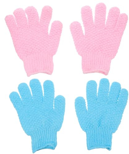 Ipetboom 2 Pares de Guantes Exfoliantes para Ducha para Eliminar Células Muertas para Limpieza Profunda y Revitalización Cutánea