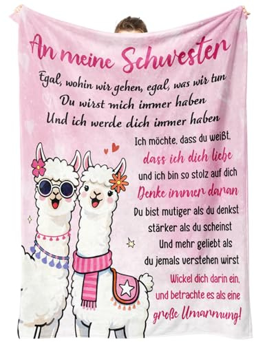 SteadStyle Schwester Geschenk, Geschenke für Schwester Kuscheldecke | Geburtstagsgeschenk für Schwester, Weihnachten Muttertagsgeschenk für Schwestern Freundin
