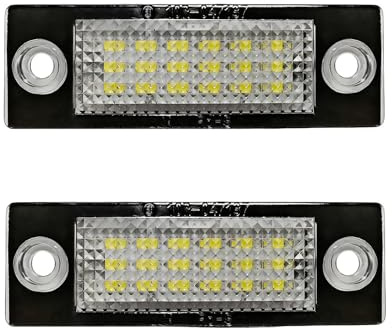 Ridwiwa 2 Pcs LED Éclairage plaque immatriculation Compatible pour VW Caddy Golf Jetta Passat Limousine 3bg Passat Variant 3C B6 T5 Touran Skoda Feux de Plaque LED, Étanches, Plug & Play