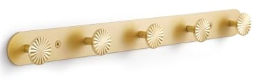 JIASENBAO 1er-Pack Garderobenhaken Wandmontage, Gold & Messing-Optik, Handtuchhaken für Badezimmer & Küche, Wandhaken für Bademäntel & Kleidung, Dekorativ, Schwerlast-Zinklegierung