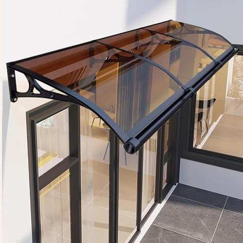 Stor aluminiumdörrmarkis, baldakin 60 x 300 cm (24 x 118 tum) polykarbonatskydd för UV-regn och snöskydd – modern design för hementréer och uteplatser