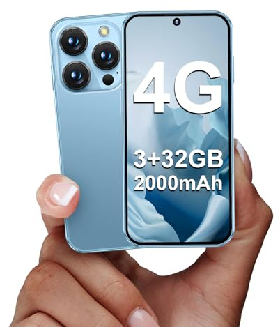 4G Mini-Smartphone, 3+32GB Mini-Handy, 3,88 Kinderhandys Blau