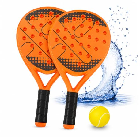 Pincho Palas de Padel Playa, Raquetas de Playa, Juega Estilo Frescobol, Pickleball, Beach Tennis, 2 Palas + 3 Pelotas EVA, Impermeable al Agua