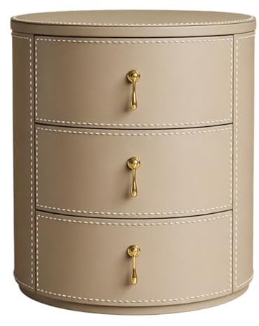 Bedroom Nattduksbord med runda tre lådor överskåp i sintrad sten for sovrummet Storage