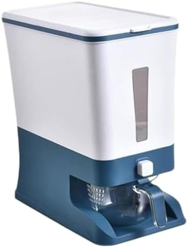 Stor kapacitet Rice förvaringsbehållare, 12kg lufttät spannmålshållare med mätkopp.Fukt-Proof & Insect-resistent PP Canister för Kitchen.Håller Ris Fräsch och Torr.
