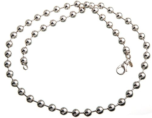 8mm Kugelkette - echt 925 Silber, Länge 90cm