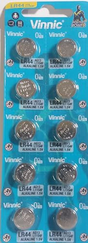Lot de 10 piles bouton alcalines AG13 LR44 G13-A D303 L1154 L1154F