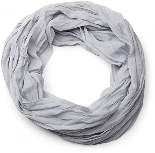 styleBREAKER leichter unifarbener Loop Schlauchschal | Sommerschal aus fließendem Material | Seidiges Halstuch für Damen & Herren | Weich, Luftig & Modisch | 77 x 46 cm, Farbe:Grau