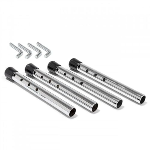 Höhenversteller für Tisch E2, kurz, bis 8,8 cm, Verchromt | Versteller mit Stülpstopfen für Schreibtische aus rundem Stahlrohr mit 17 mm Durchmesser