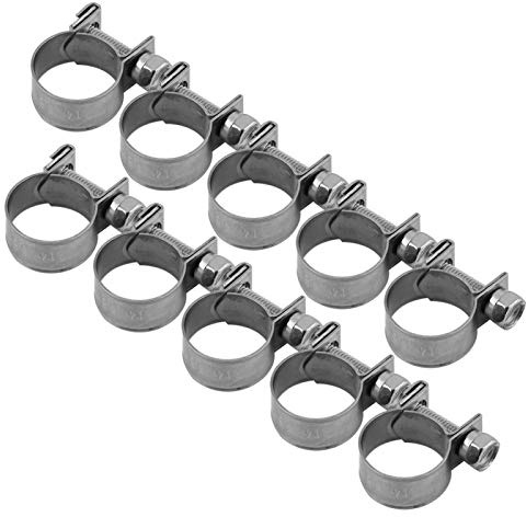 6-20mm T-Bolt Clamp 304 Stainless Steel Pipe Clamp Heavy Duty Hose Clamp (Pack of 10)[14-16Mm]