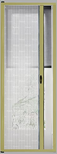 Zanzariera Universale Scorrimento Orizzontale Per Porte Portafinestra Balconi A Rullo Avvolgibile Profilo Riducibile Regolabile Telaio In Alluminio In Kit Fai Da Te Colore Oro (150 x 250 cm)