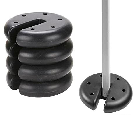 Vivo Technologies Set mit 4 runden Vordächern, Zeltbeinen, Pavillons, Gewichte, sicherer Anker, Pavillon, Camping, Outdoor, Veranstaltungen, Marktstand, 9,4 kg Gesamtgewicht