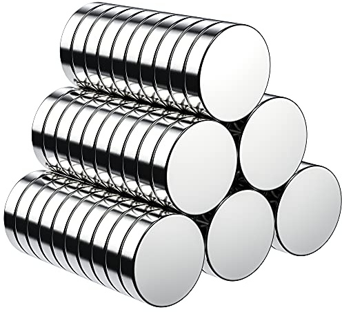 BUSATIA Aimants 60PCS, Aimant Ultra Puissant pour Frigo 10X2mm, Petits Aimants Ronds pour Réfrigérateur, Plaque Magnétique, Porte, Tableau Noir, Carte - Boîte de Rangement Gratuite Incluse