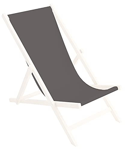 Ferocity Ersatz-Stoffbezug 131x44 cm Wechselbarer Liegestuhl Stoffbezug 100% Polyester für Holz-Liegestuhl Klappliegestuhl, Farbe Grau [119]