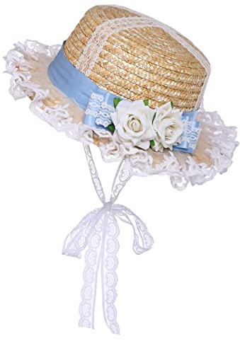 COSDREAMER Sonnenhut für Damen, mit Spitze, Blume, Strohhüte