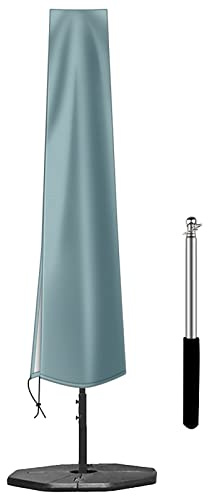 OKPOW Umbrella Cover 420D Oxford Fabric Patio Umbrella Covers Waterproof with Zip, for 9ft to 12ft Garden Outdoor Umbrella (Grey)