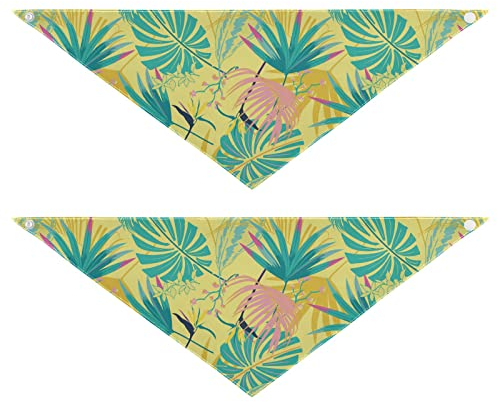 2 Stück Hundehalstücher Haustier Bandana Schal Druckknopf Dreieck Lätzchen Halstuch Set Haustier Urlaub Zubehör Dekor für kleine bis große Welpen Hunde Katzen Medium Beautiful Artistic Summer Pastale