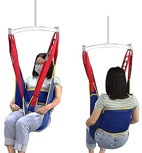 Divided Leg Sling for Elderly Disabled,Patient Hoist Sling Use with Patient Lifts and Ceiling Hoists,Toileting Sling Divided Leg Shower Sling for Paralyzed Elderly and DisabledLoad-230kg/507lb Blue,M