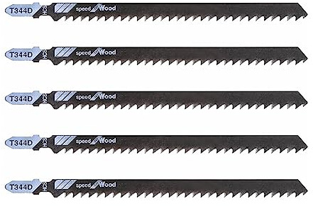 15,2 cm langes Stichsägeblätter-Set, 5 Stück T-Schaft-Auftragnehmer, gerade geschnittenes Stichsägeblatt für schnelles Schneiden von dickem Bauholz, Weichholz, Spanplatten, Holzkern-Sperrholz.