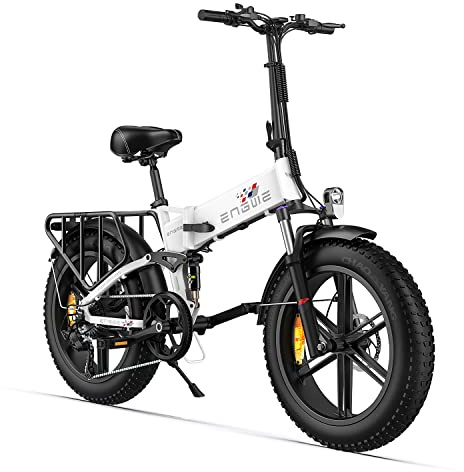 ENGWE Folding Electric Bike 250W E-Bike Adult, 20×4.0 With Thick Off-Road Tyres, 48V 13Ah Replaceable Lithium Battery Range Up To 120KM, 25KM/H 7-Speed Full Suspension Ebike