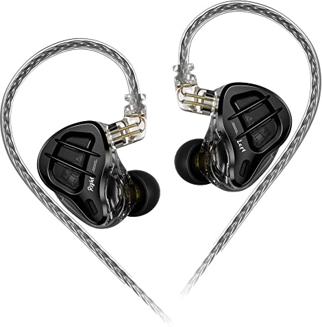 KZ ZAR HiFi In Ear Monitor 1DD 7BA Hybrid Driver In Ear Auricolare IEM con cavo staccabile placcato argento 2PIN per musicista cantante audiofilo(senza microfono)