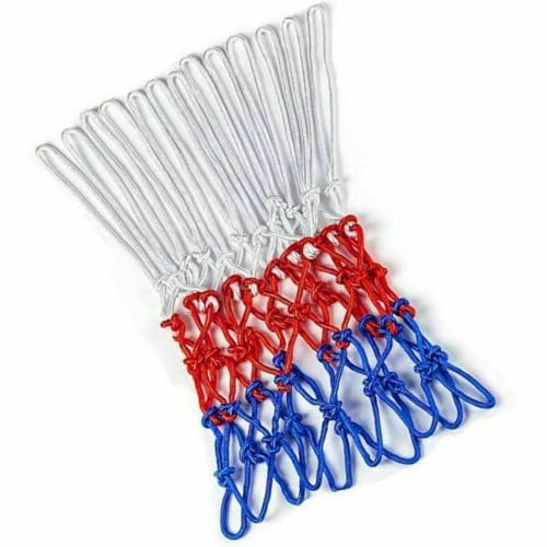 Pegasi Basketballnetz Universal 150g - Past für alle Basketballkorb - Innen- und Außeneinsatz - Indoor - Outdoor - Basketball Zubehör - Nylonn - Weiß/Rot/Blau